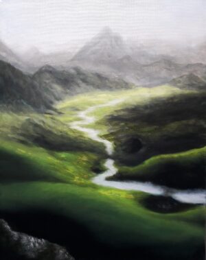 schilderij-olieverf-bergen-groen-vallei