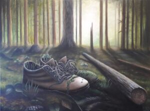 schilderij-olieverf-landschap-schoenen-bos-verlopen