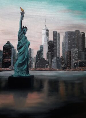 schilderij-olieverf-landschap-vrijheidsbeeld-new-york-vrijheid