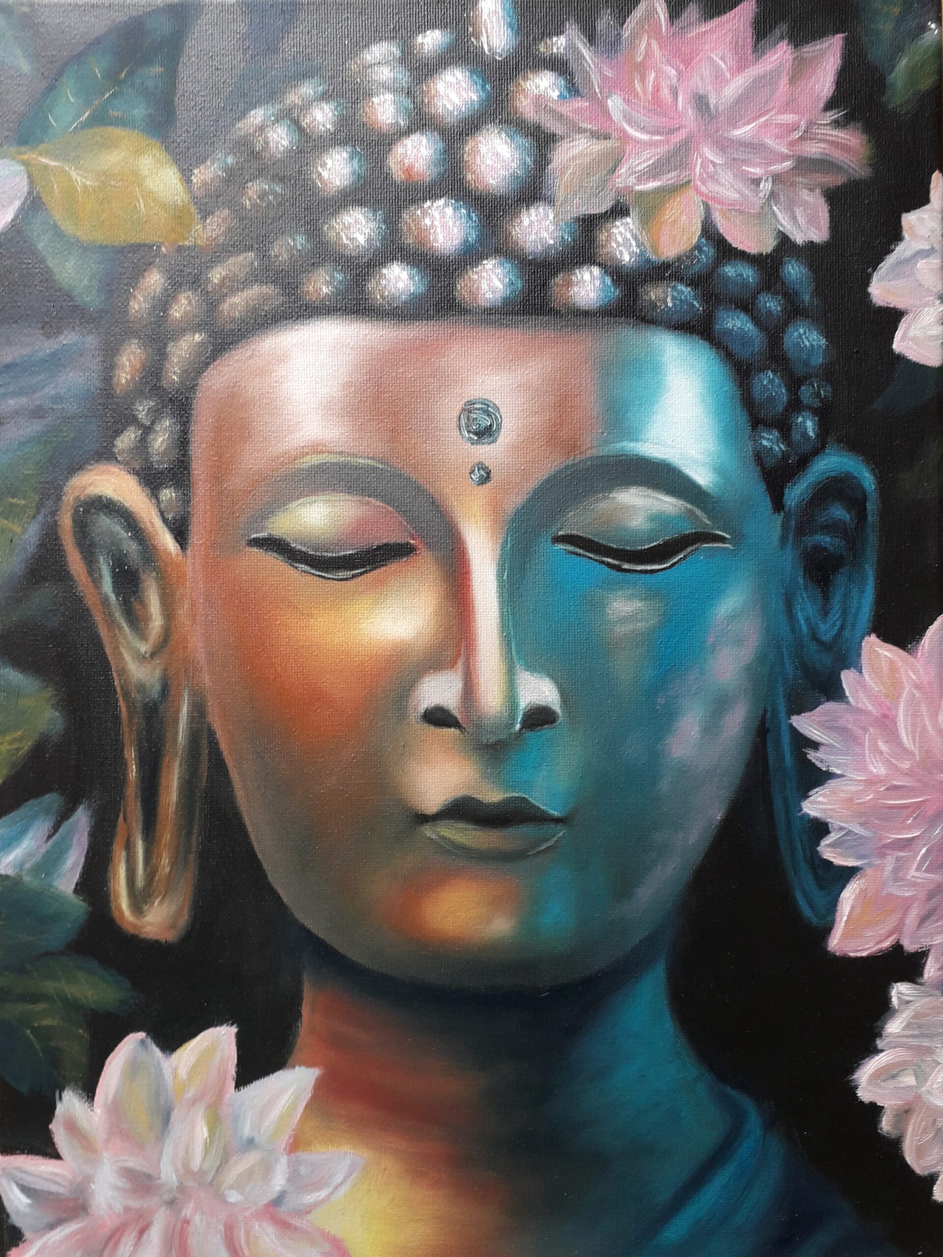 schilderij-olieverf-portret-boeddha-verlichting