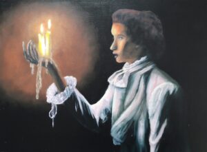 schilderij-olieverf-portret-kaars-dwalen