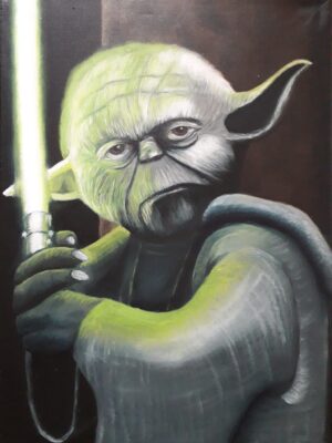 schilderij-olieverf-starwars-yoda-wijsheid