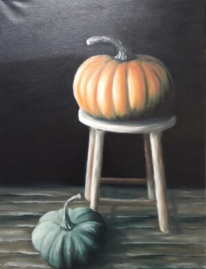 schilderij-olieverf-stilleven-pompoen-herfst