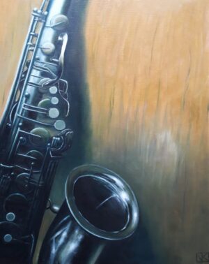 schilderij-olieverf-stilleven-saxofoon-muziek-sax