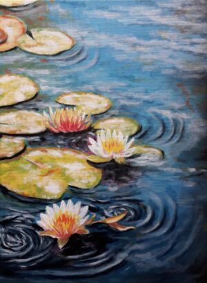 schilderij-olieverf-waterlelies-sereniteit
